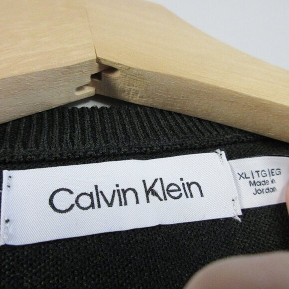Calvin Klein Men Extra Fine Merino Wool Blend Sweater XL Green Casual Luxury 338 - Picture 3 of 12